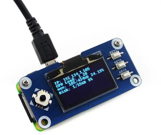 Main image of 1.3inch OLED HAT for Raspberry Pi, SH1106 SPI/I2C Display