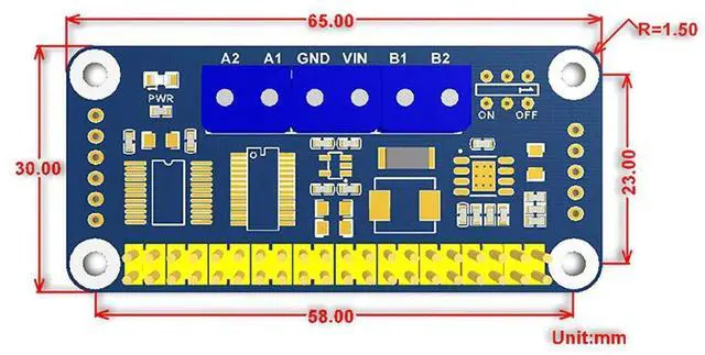 Alt view image 6 of 6 - Motor Driver HAT for Raspberry Pi Onboard PCA9685 TB6612FNG Drive Two DC Motors I2C Interface 5V 3A Can be Stackable up to 32 This Modules