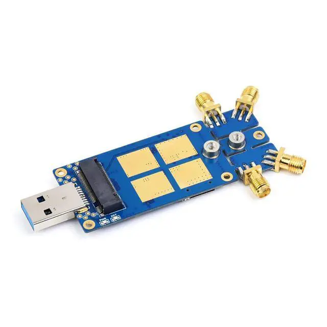 Alt view image 2 of 6 - USB to M.2 B Key 5G Module Adapter with Aluminum Alloy Heatsink, Quad Antennas, USB 3.1 Interface, Compatible with SIMCom/Quectel/Fibocom, for 3042/3052, for Raspberry Pi/Jetson/PC