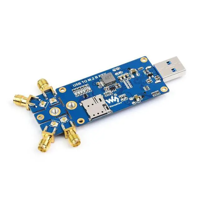 Alt view image 3 of 6 - USB to M.2 B Key 5G Module Adapter with Aluminum Alloy Heatsink, Quad Antennas, USB 3.1 Interface, Compatible with SIMCom/Quectel/Fibocom, for 3042/3052, for Raspberry Pi/Jetson/PC