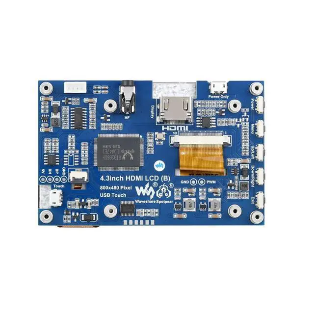 Alt view image 4 of 7 - 4.3 Inch HDMI Display Raspberry Pi Screen Touchscreen 800×480 Capacitive LCD Monitor for Raspberry Pi 4B+ 4B 3B+ 3B 2B+ Zero W Jetson Nano Windows 11 10 8.1 8 7