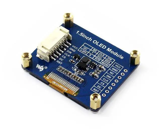 Alt view image 5 of 6 - 1.5inch OLED Display Module 128x128 16 Gray Scale SPI/I2C Interface SSD1327 Driver Raspberry Pi/Jetson Nano/STM32 Examples Provided