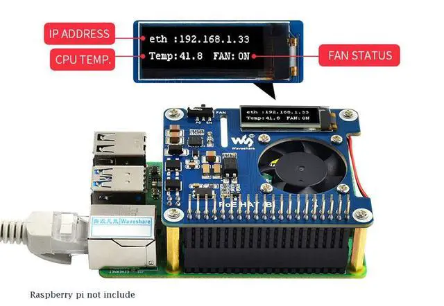 Alt view image 4 of 7 - Power Over Ethernet HAT (B) for Raspberry Pi 3B+/4B,802.3af Compliant Power Over Ethernet Accessory Power Sourcing Equipments Needed