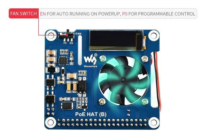 Alt view image 5 of 7 - Power Over Ethernet HAT (B) for Raspberry Pi 3B+/4B,802.3af Compliant Power Over Ethernet Accessory Power Sourcing Equipments Needed