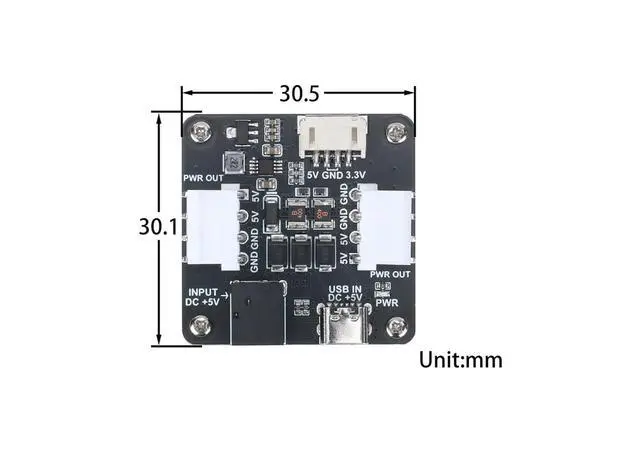 Alt view image 5 of 7 - RGB Matrix Power Adapter for RGB LED Matrix Panel Onboard USB Type-C DC-044 Power Input Port Output 5V 3.3V