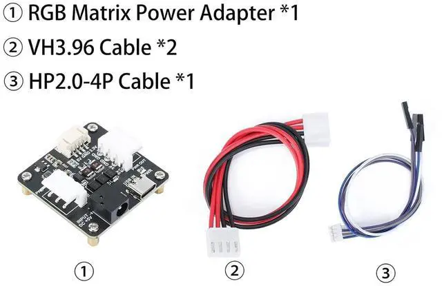 Alt view image 7 of 7 - RGB Matrix Power Adapter for RGB LED Matrix Panel Onboard USB Type-C DC-044 Power Input Port Output 5V 3.3V