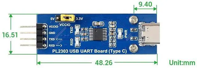 Alt view image 7 of 7 - PL2303 USB to UART (TTL) Communication Module, USB-C Connector,Adopts PL2303GS New Version Device,Compatible 1.8V/2.5V/3.3V/5V Logic Level