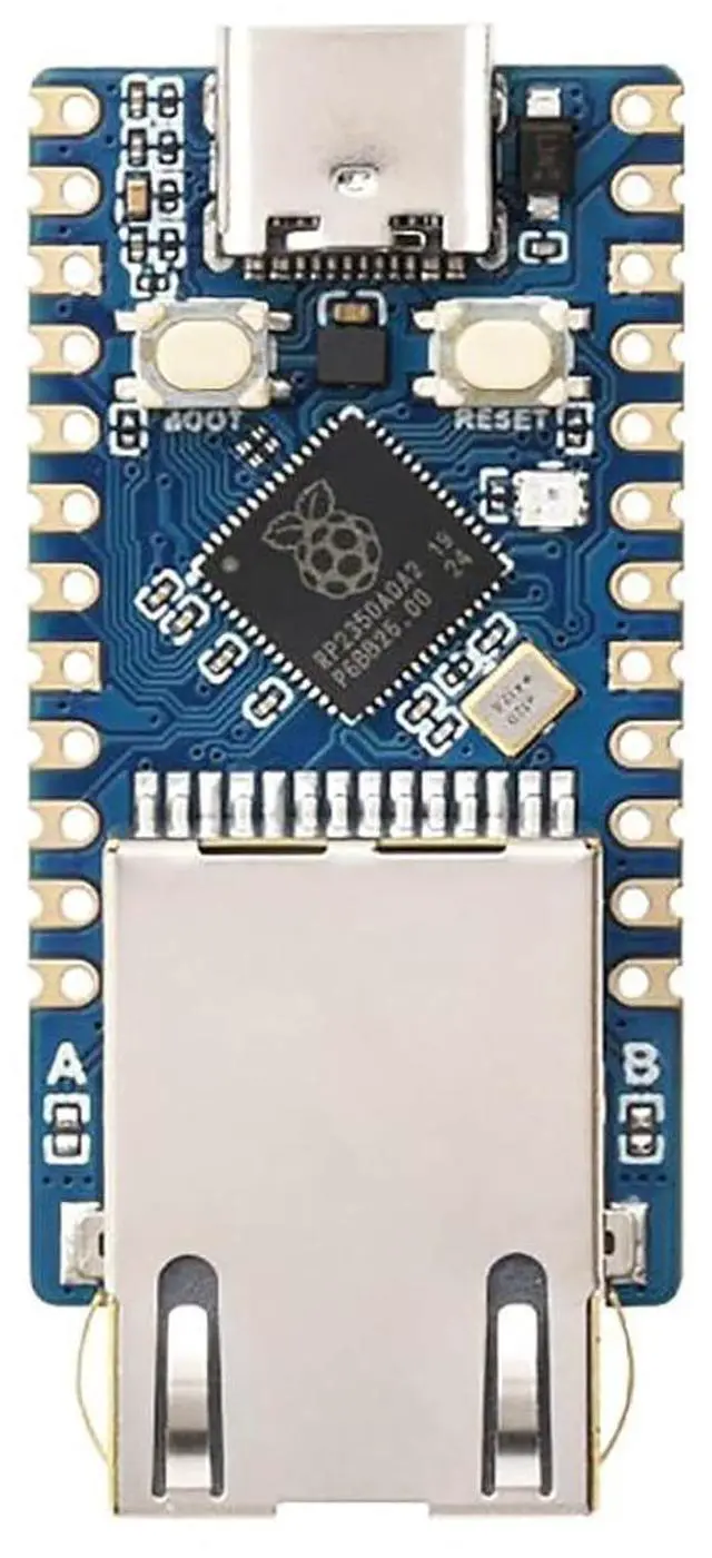 Main image of RP2350-ETH Mini Development Board, RP2350 Ethernet Port Module, Dual-core & Dual-Architecture Microcontroller, Compatible with Raspberry Pi Pico HAT, CH9120 TCP/IP, Onboard Flash Memory, GPIO Pins