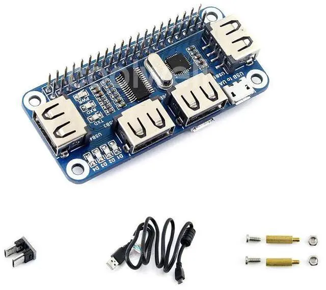 Main image of for Raspberry pi 4 Port USB HUB HAT Compatible with USB2.0 1.1 for Various Version of Raspberry Pi Perfectly Fit Zero/Zero W/Zero WH Serial Debugging Onboard USB to UART