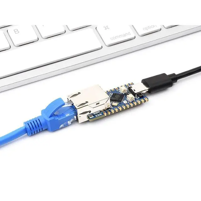 Alt view image 7 of 7 - RP2350-ETH Mini Development Board, RP2350 Ethernet Port Module, Dual-core & Dual-Architecture Microcontroller, Compatible with Raspberry Pi Pico HAT, CH9120 TCP/IP, Onboard Flash Memory, GPIO Pins