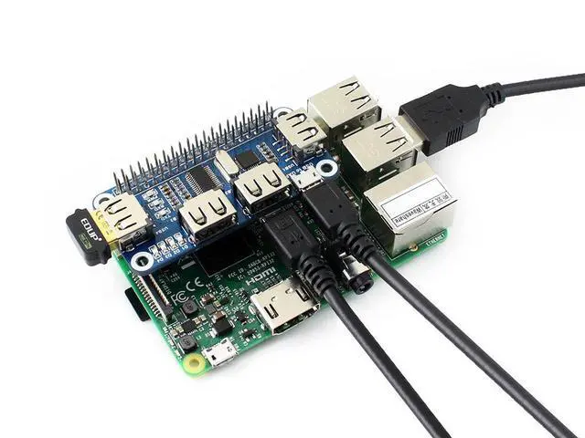 Alt view image 6 of 6 - for Raspberry pi 4 Port USB HUB HAT Compatible with USB2.0 1.1 for Various Version of Raspberry Pi Perfectly Fit Zero/Zero W/Zero WH Serial Debugging Onboard USB to UART