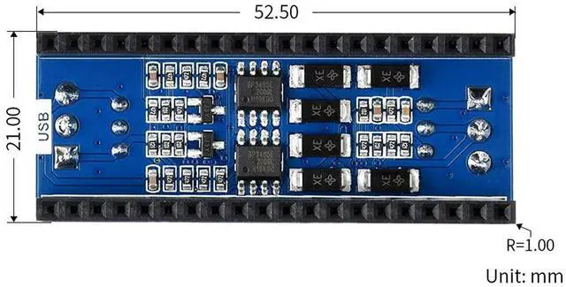Alt view image 7 of 7 - 2-Channel RS485 Module for Raspberry Pi Pico Series, Incorporates RS485 Transceiver SP3485, Using UART Bus
