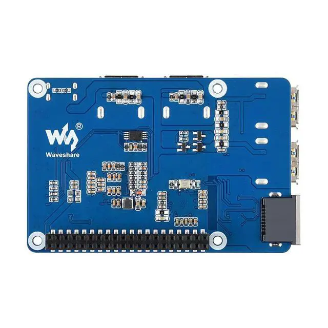 Alt view image 2 of 5 - USB 3.2 Gen1 and Gigabit Ethernet HUB HAT for Raspberry Pi Series Board, 3x USB 3.2 Gen1, 1x Gigabit Ethernet, Plug & Play, No Driver Needed
