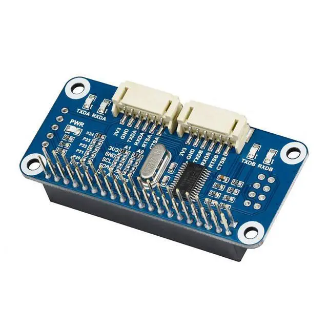 Alt view image 2 of 7 - Serial Expansion HAT for Raspberry pi Onboard SC16IS752 2 Channels(2-ch) UART 8 GPIOs I2C Interface Stackable to 16 Modules to 32-ch UART