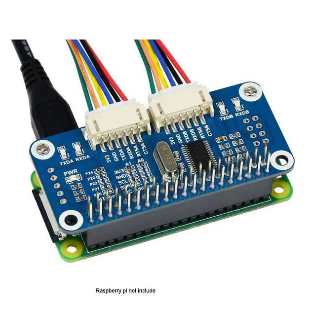 Alt view image 5 of 7 - Serial Expansion HAT for Raspberry pi Onboard SC16IS752 2 Channels(2-ch) UART 8 GPIOs I2C Interface Stackable to 16 Modules to 32-ch UART
