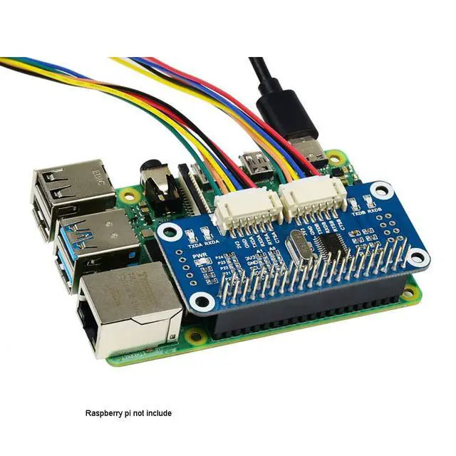 Alt view image 6 of 7 - Serial Expansion HAT for Raspberry pi Onboard SC16IS752 2 Channels(2-ch) UART 8 GPIOs I2C Interface Stackable to 16 Modules to 32-ch UART