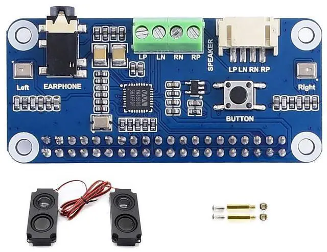 Main image of WM8960 Audio Module Hi-Fi Sound Card HAT for Raspberry Pi 4B+ 4B 3B+ 3B 2B+ Zero W WH 2W Stereo CODEC Play/Record