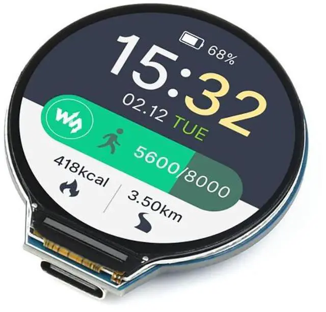 Alt view image 4 of 7 - RP2040 MCU Board with 1.28inch LCD,Round Shape, Accelerometer and Gyroscope Sensor,30 × Multi-Function GPIO Pins