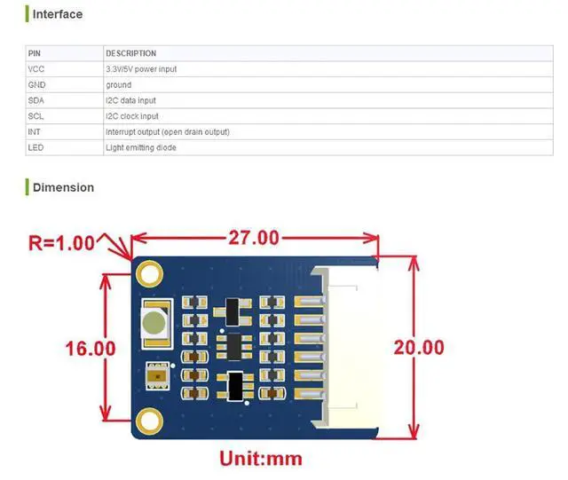Alt view image 5 of 5 - TCS34725 Color Sensor Onboard TCS34725FN Embedded ADC 4-ch RGBC 16-bit Per CH High Sensitivity I2C Interface Integrates IR Blocking Filter