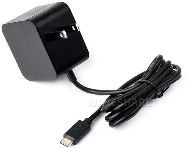 Alt view image 2 of 5 - Official 27W USB Type-C Power Supply for Raspberry Pi 5 Output 5.1V/5A, 9V/3A, 12V/2.25A, 15V/1.8A 1.2m Cable Length Black