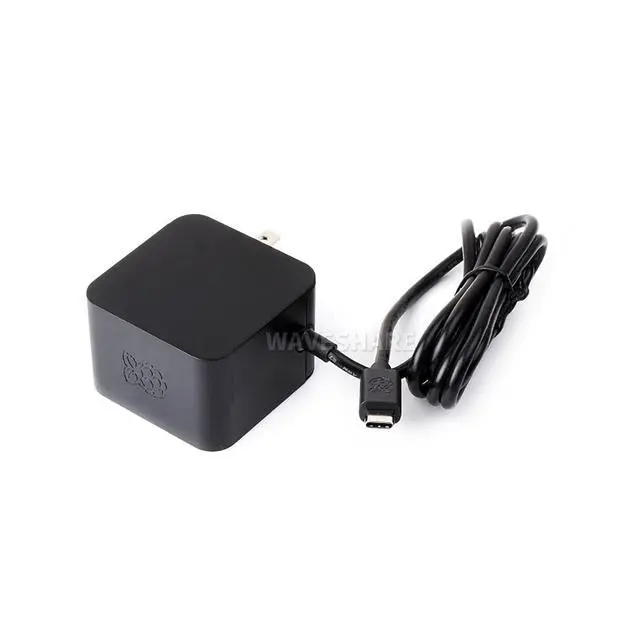 Alt view image 3 of 5 - Official 27W USB Type-C Power Supply for Raspberry Pi 5 Output 5.1V/5A, 9V/3A, 12V/2.25A, 15V/1.8A 1.2m Cable Length Black