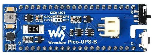 Alt view image 4 of 7 - UPS Module HAT for Raspberry Pi Pico Series, Uninterruptible Power Supply, Stackable Design, with Li-Po Battery, I2C Bus Communication