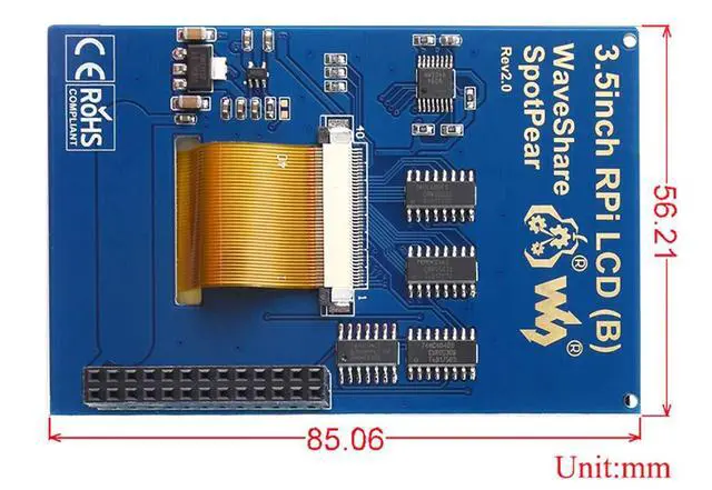 Alt view image 6 of 7 - 3.5 inch Touch Screen IPS TFT LCD 320x480 Resolution Resistive Touch Control Display Perfect Viewing Angle for Any Revision of Raspberry Pi