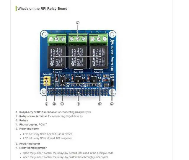 Alt view image 4 of 4 - Relay Board for Raspberry Pi, 3-Channel GPIO Expansion Module