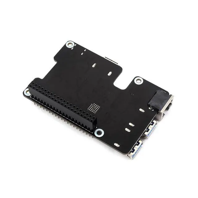 Alt view image 3 of 7 - PCIe to Gigabit Ethernet and USB 3.2 Gen1 HAT for Raspberry Pi 5 with 3x USB 3.2 Gen1, 1x Gigabit Ethernet