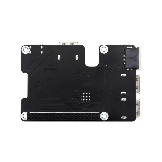 Alt view image 4 of 7 - PCIe to Gigabit Ethernet and USB 3.2 Gen1 HAT for Raspberry Pi 5 with 3x USB 3.2 Gen1, 1x Gigabit Ethernet