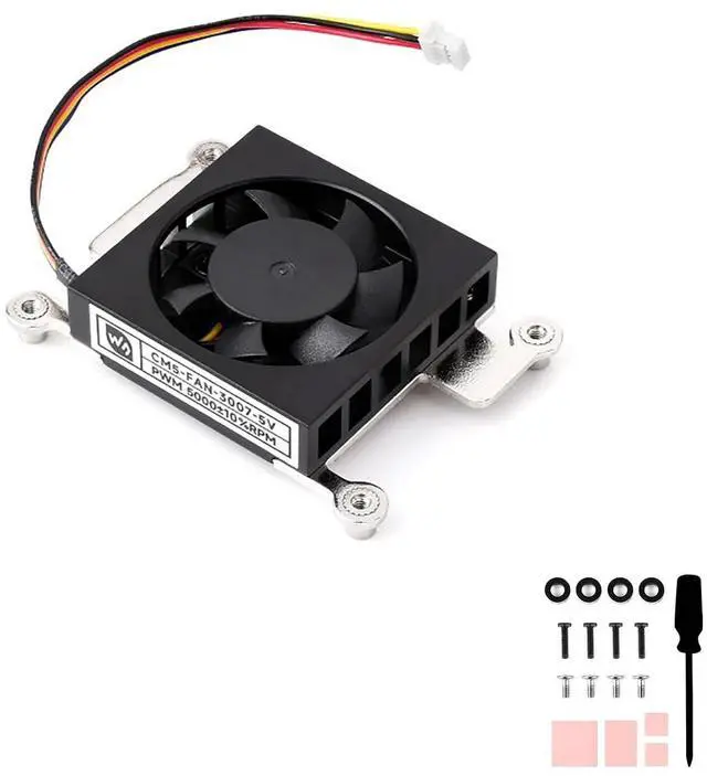 Main image of CM5-FAN-3007-5V Cooling Fan for Raspberry Pi Compute Module 5, Low Noise, 5V Power Supply, Includes Thermal Tapes, Tailored for CM5 with Antenna Clearance
