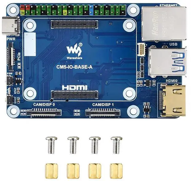 Main image of Fits Raspberry Pi CM5 Mini Base Board (A) - Compact CM5 IO Board for Raspberry Pi Compute Module 5/CM5 Lite, Credit Card-Sized Design with GPIO, HDMI, USB, M.2 & Fan Connector