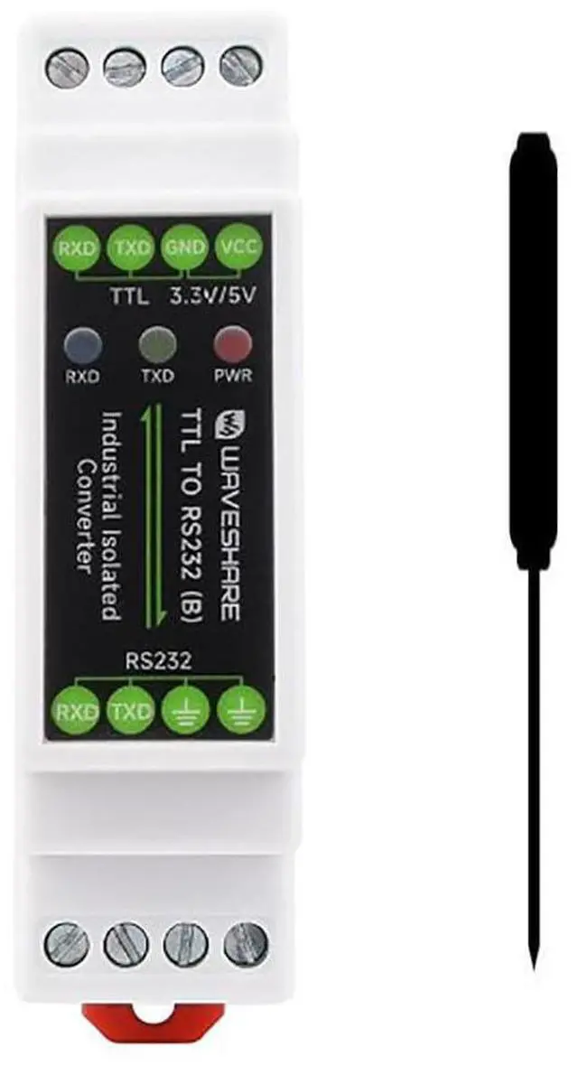 Main image of Galvanic Isolated Converter Rail-Mount TTL to RS232 Serial Port Converter Lightningproof & Anti-Surge TTL Serial Converter Rail-Mount Support