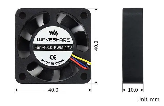 Alt view image 5 of 6 - 12V Dedicated Cooling Fan Designed for Raspberry Pi Compute Module 4 IO Board, PWM Speed Adjustment
