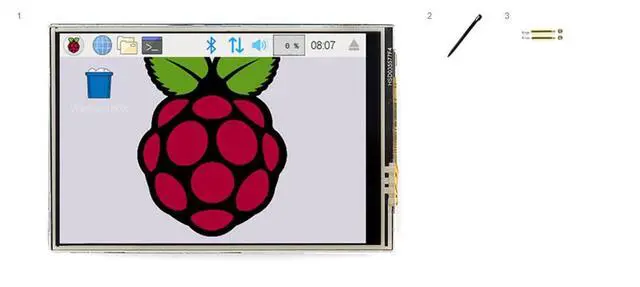 Alt view image 6 of 6 - 3.5 Inch LCD Screen Resisitive Touch Display C Touchscreen for Raspberry Pi 4B+ 4B 3B+ 3B 2B+ Zero W WH 480x320 SPI Small Raspberry Pi Monitor