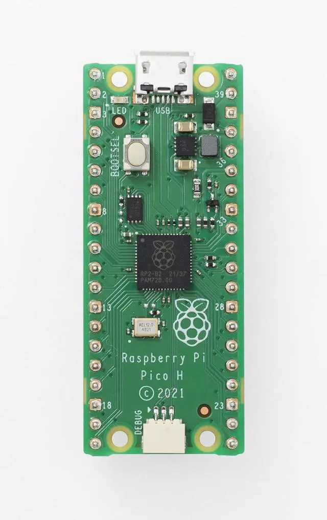 Alt view image 2 of 7 - Raspberry Pi Pico H Microcontroller Tiny Size Fast Board, Based On Official RP2040 Dual-Core Arm Cortex Processor,Configurable Pin Function