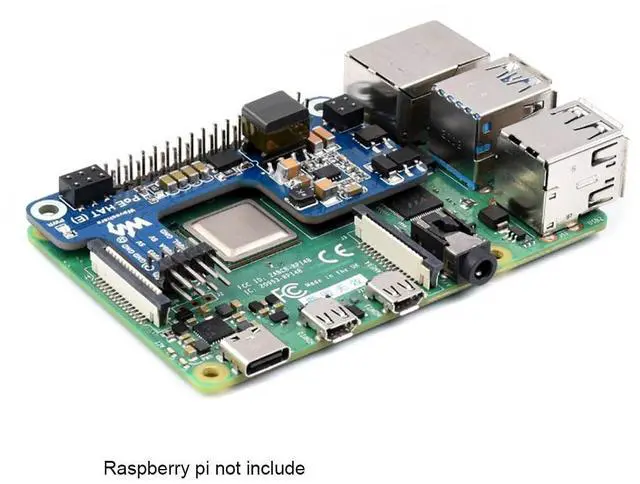 Alt view image 3 of 7 - Power Over Ethernet HAT (E) for Raspberry Pi 3B+/4B, Compatible Raspberry Pi Official Case, IEEE 802.3af-Compliant, SMPS Technology
