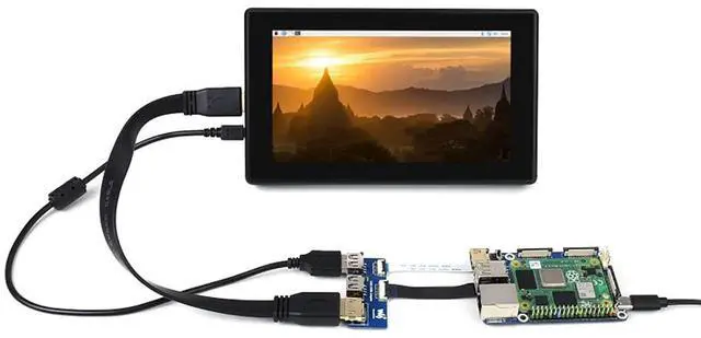 Alt view image 5 of 7 - CM4-IO-BASE-A + USB HDMI Adapter, Mini Base Board for Raspberry Pi Compute Module 4 with More USB and HDMI Connectors
