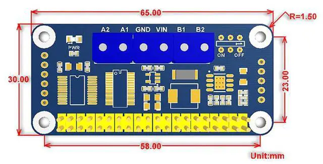 Alt view image 6 of 6 - Raspberry Pi Motor Driver HAT Onboard Driver TB6612FNG I2C Interface for Raspberry Pi 4B+ 4B 3B+ 3B 2B+ Zero W WH 2 W Stackable Up to 32 This Modules