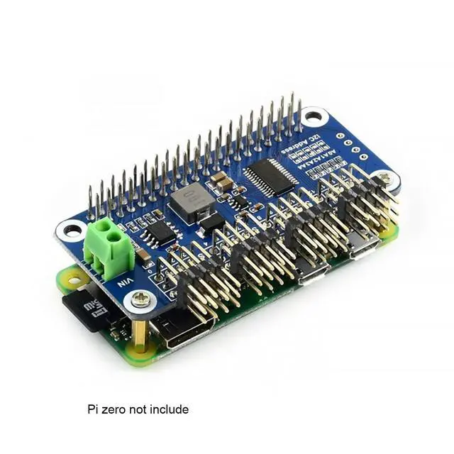 Alt view image 3 of 5 - Servo Driver HAT for for Raspberry Pi 4B+ 4B 3B+ 3B 2B+ Zero W WH Jetson Nano 16-Channel, 12-Bit, I2C Interface Right Angle Pinheader