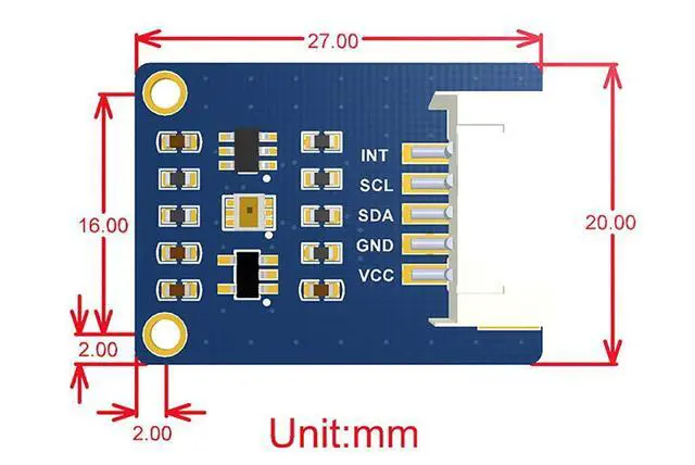 Alt view image 6 of 6 - TSL25911 High Sensitivity Digital Ambient Light Sensor 600M:1 Wide Dynamic Range I2C Interface Light Intensity up to 88000Lux