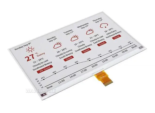 Main image of Tri-color 7.5inch E-ink Raw Display Panel 800×480 E-paper Electronic Screen Red/Black/White Three-Color for Raspberry Pi/Jetson Nano without PCB