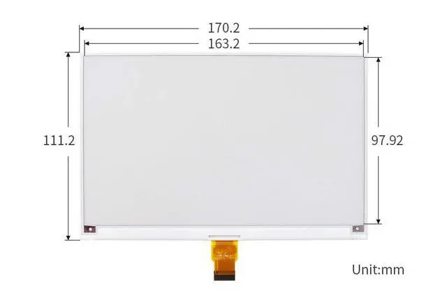 Alt view image 7 of 7 - Tri-color 7.5inch E-ink Raw Display Panel 800×480 E-paper Electronic Screen Red/Black/White Three-Color for Raspberry Pi/Jetson Nano without PCB