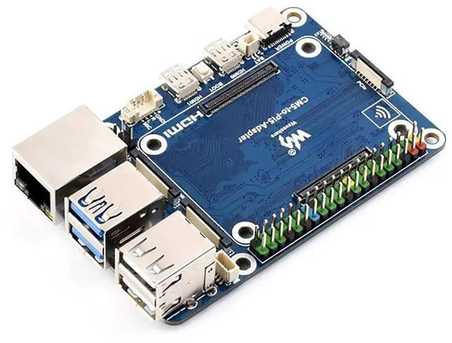 Alt view image 3 of 7 - CM5 to Pi5 Adapter Board, Compatible with for Raspberry Pi 5, CM5 Lite/eMMC Support, Onboard Audio Header & USB Audio Chip, 40PIN GPIO, Alternative Pi 5 Interface Expansion Solution