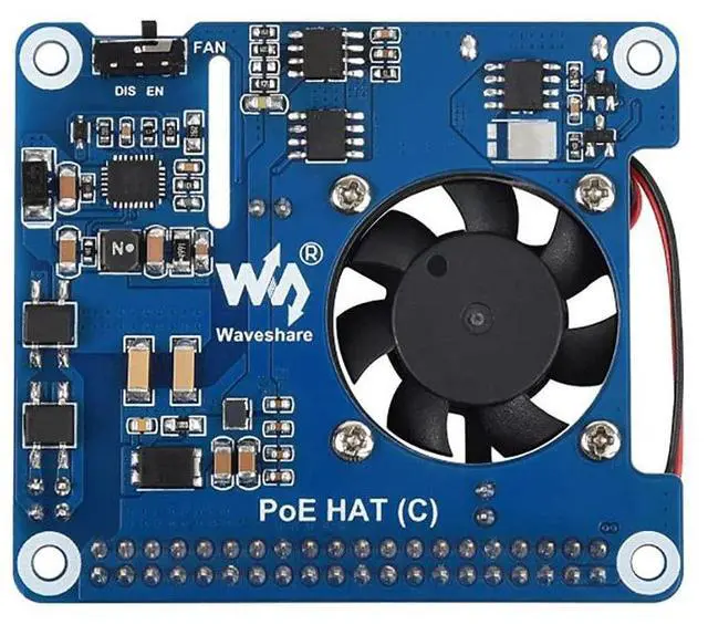 Alt view image 2 of 7 - Power Over Ethernet HAT (Type C) for Raspberry Pi 3B+/4B, 802.3af/at Compliant Power-Sourcing Equipment Required High Power 12V 2A& 5V 4A