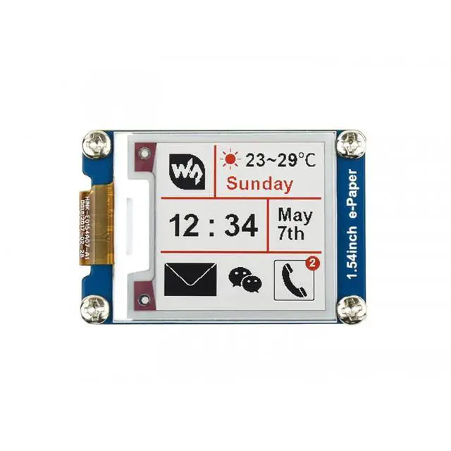 Alt view image 4 of 6 - 1.54 Inch E-Ink Display HAT Epaper Display 200x200 SPI Interface Black White Red Color E-Paper Screen for Raspberry Pi 4B+ 4B 3B+ 3B 2B+ Zero W WH 2 W Jetson Nano