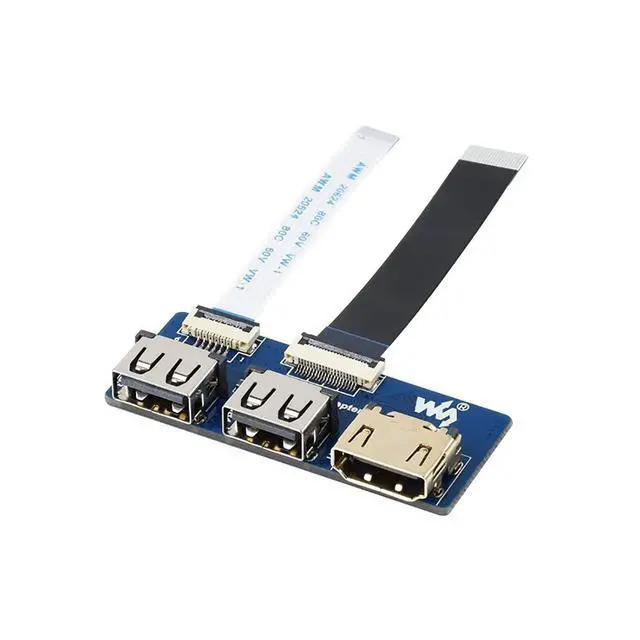 Alt view image 3 of 7 - CM4-IO-BASE-B + USB HDMI Adapter, for Raspberry Pi Compute Module 4 More USB and HDMI Connectors Via FFC