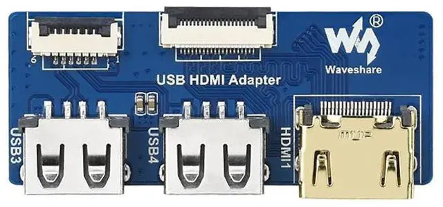 Alt view image 2 of 7 - USB HDMI Adapter for CM4-IO-BASE, Adapting FFC Connector to Standard Connector as DHMI and USB 2.0
