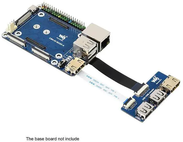 Alt view image 4 of 7 - USB HDMI Adapter for CM4-IO-BASE, Adapting FFC Connector to Standard Connector as DHMI and USB 2.0