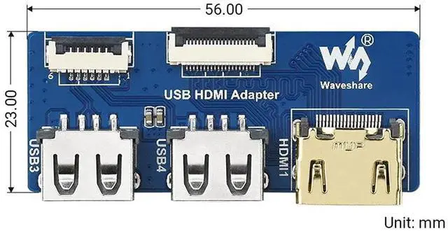 Alt view image 7 of 7 - USB HDMI Adapter for CM4-IO-BASE, Adapting FFC Connector to Standard Connector as DHMI and USB 2.0